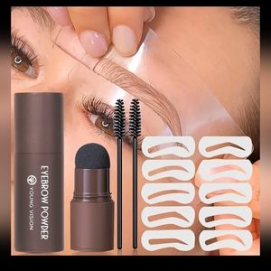 Eyebrow Stamp Stencils Kit, One Step Brows Powder Makeup
